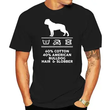 férfi mintás alkalmi 100% pamut póló Népszerű Így van az én aranyos amerikai bulldog legénységem nyak rövid ujjú alkalmi póló