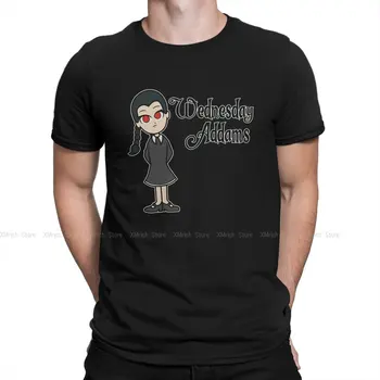 Férfi pólók Hátborzongató és kooky hipszter tiszta pamut pólók rövid ujjú Wednesday Addams pólók Kerek galléros felsők Classic