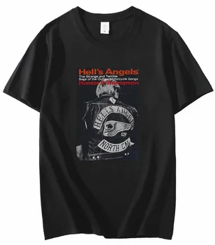 Férfi pólók Motoros Klub A pokol angyalai A törvényen kívüli furcsa és szörnyű saga, motoros bandák Hunter S Thompson póló