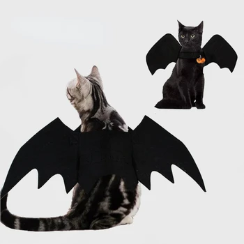 Halloween Kisállat ruhák Fekete denevér szárnyak hám macskák kutyák jelmezek party kellékek cosplay kellékek ruhák vicces ajándékok kis kutyáknak