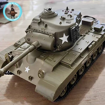 Henglong vezeték nélküli távirányító tartály Amerikai Sherman Pershing vezeték nélküli harci szimulációs tank modell biztonságos gyermekjáték ajándékok