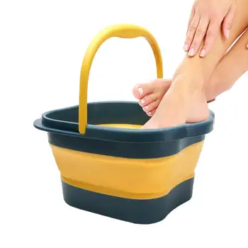 Hordozható lábfürdő összecsukható lábfürdő medence 15l pedikűr lábvödör láb spa vödör nagy helyű lábkád fogantyúval utazáshoz