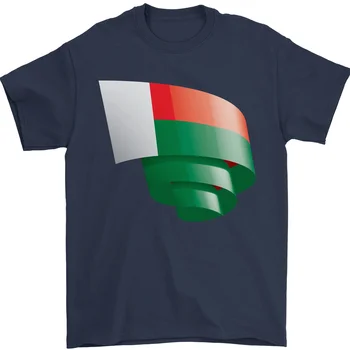 Hullámos Madagaszkár zászló Madagaszkár napi futball póló 100% pamut