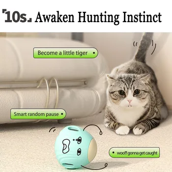 Intelligens elektromos háromszög macska guruló labda interaktív macskajáték önmozgó cicalabda játékok rezgésérzékelő macskák játék
