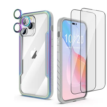 iPhone készülékhez Apple 14 13 12 Pro Max Plus tok Luxus fém átlátszó szilikon él ütésálló ultravékony borítótáska tokok Coque