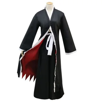 Japán anime fehérítő Ichigo cosplay jelmez Férfi ruházat Fekete köpeny felsők nadrág Halloween party díszes ruha