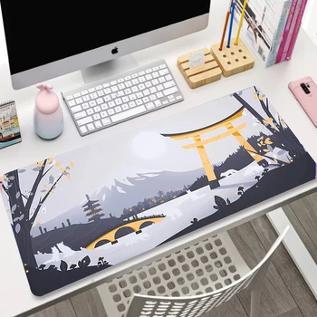 Japán művészeti egérpad gamer egérpad Big Gaming Mousepad XXL egérszőnyeg nagy billentyűzet szőnyeg rózsaszín asztali pad számítógépes laptop szőnyeghez