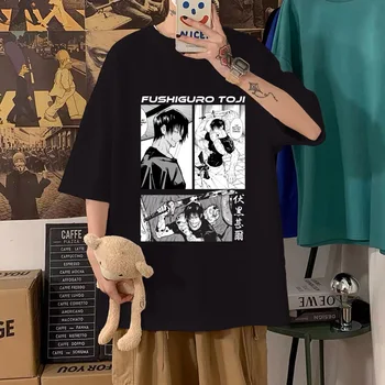 Jujutsu Kaisen Fushiguro Toji nyomtatott póló anime stílusú nyomtatott póló alkalmi rövid ujjú felső