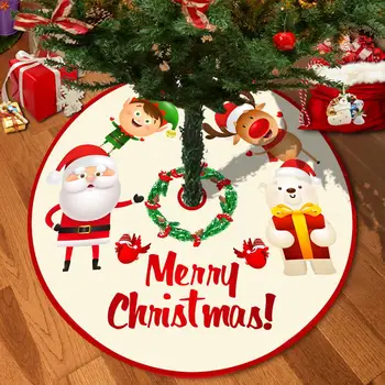 Karácsonyfa szoknya hópehely Mikulás nyomtatott karácsonyfa alsó dekor szőnyeg boldog karácsonyt dekorációk otthoni parti díszek