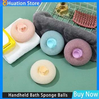 kerek puha hálós kézi fürdőkád szivacsgolyók tisztító kefe zuhany testtisztító hámlasztó súrolók fürdőlabda