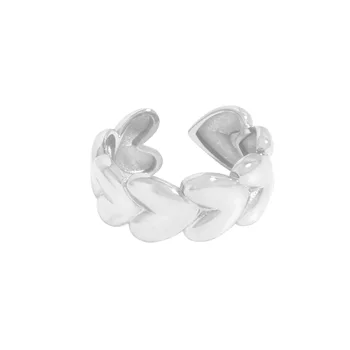 Kicsi és fényűző kialakítás, sokoldalú és védő szerelmi gyűrű, 925 sterling ezüst gyűrű, női textúra