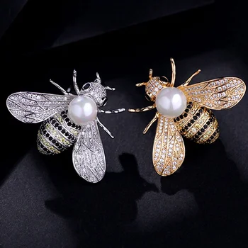 Kis méh bross női gyöngy zománc tű divat hangulat Egyszerű háromdimenziós kiváló minőségű rovarcsat