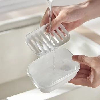 Kreatív egyszerűség leeresztő szappantartóval Háztartási fürdőszoba hordozható lezárt vízzáró szappantároló doboz Többszínű