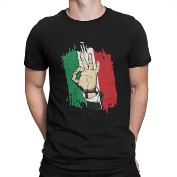 Kézmozdulat pólók férfiaknak pamut vicces póló Crew nyak olasz ajándék póló rövid ujjú felsők 4XL 5XL