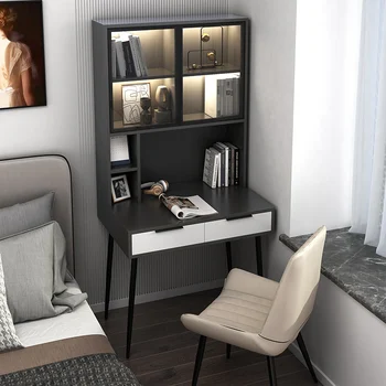 Könnyű luxus íróasztal, kis lakás, éjjeli íróasztal a hálószobában könyvespolc, és könyvespolcok integráltak és egyszerűek