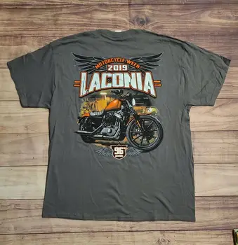 Laconia Motorcycle Week póló férfi X-Large szürke 2019 Bike Rally Biker