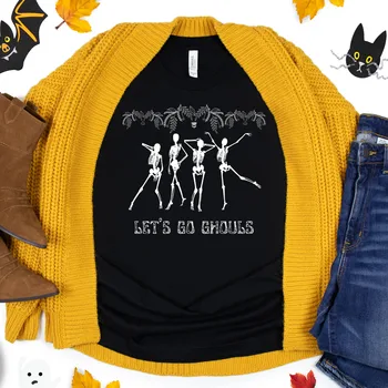 Let's Go Ghouls póló lány csapat Halloween Friends vintage felső