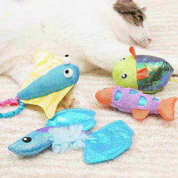 Macska játék macskamenta színváltó hangpapír óceán hal cica vicces macska fogcsikorgató fogak önboldogság enyhíti az unalmat kisállat kellékek