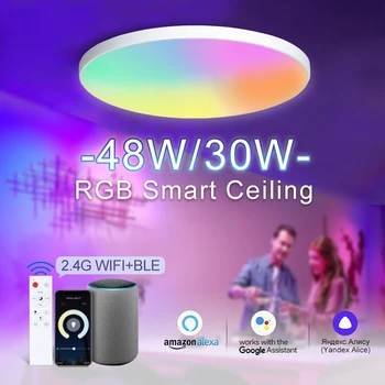 MANVIV RGB intelligens mennyezeti lámpa Remote APP Voice funkcióval Alexával Google Control 220V intelligens lámpák hálószobai nappalihoz