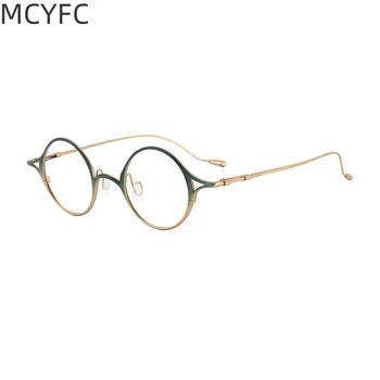 MCYFC Kiváló minőségű szemüvegkeret férfiaknak Kézzel készített titán anyag Szirom inspiráció Design szemüvegek keretek Ovális szemüvegek