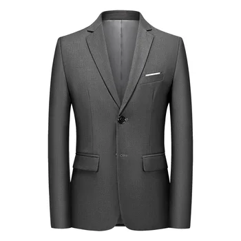 Mens Blazer Formális üzlet Slim Nagykereskedelmi Boutique Divat Egyszínű Vőlegény Esküvői ruha Férfi öltöny kabát Kabát Tuxedo