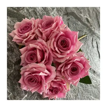 Mesterséges virág szimuláció Selyem rózsa csokor Esküvői fotózás kellékek Kezdőlap Nappali Kert Rózsaszín Narancssárga Hamis virágok dekoráció
