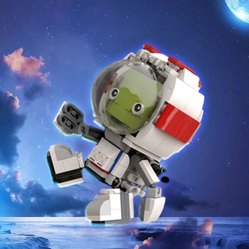 Moc Kerbal Space Program építőkövei Zöld humanoid idegenek Űrprogram modell Űrrepülés Űrhajós Brick Kids Felnőtt ajándékok
