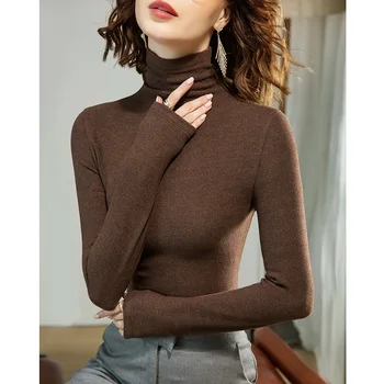 MRMT 2023Vadonatúj magas galléros fenekű ing női női póló vékony kétoldalas bársony plusz bársony meleg melegítőkabát