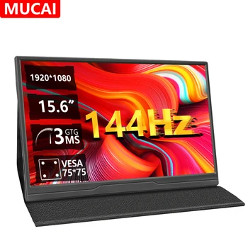 MUCAl 15,6 hüvelykes 144Hz hordozható monitor FHD 1920 * 1080 utazási játék IPS kijelző laptop telefon kapcsoló ps4 / 5 XboX MacBook