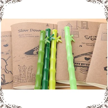 Nagykereskedelem Kreatív smaragd friss bambusz alakú semleges toll Aranyos írószer Semleges víz toll Kawaii kellékek