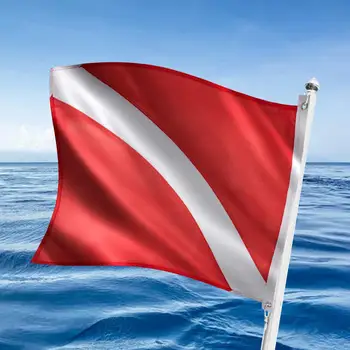 Nemzetközi merülési zászló piros-fehér zászló 20 x 24 hüvelyk a sznorkelezéshez