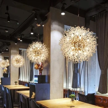 Nordic Crystal Pitypang függőlámpák Cool Light Luxus lámpa Nappali Kreatív étterem Hálószoba Lakberendezés Függőlámpa
