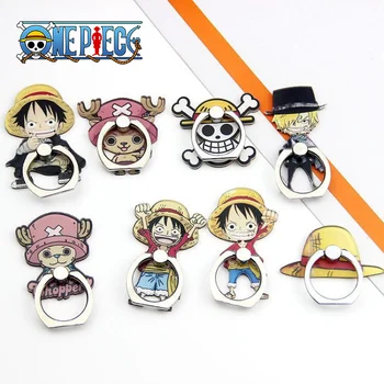 One Piece Anime figurák Luffy Sanji ujjgyűrű rajzfilm modell mobiltelefon tartó forgatható állvány markolat pad matrica konzol