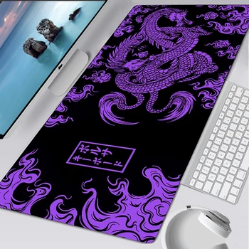 Purple billentyűzet Mausepad asztali szőnyegpad az asztalon Számítógép egérpad Gamers kiegészítők XXL egérszőnyeg Anime szőnyeg