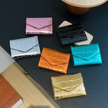 Rövid pénztárca női pénztárca Multi-card Multi-Card tartó érme pénztárca Divat Egyszerű háromszoros rövid klip női mini pénztárca