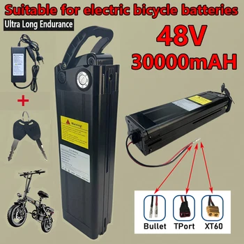 Silver Fish 48v 30000mah 18650 elektromos kerékpár lítium akkumulátor alsó kisülés + töltő