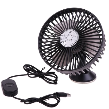 Single for Head Car Fan 360°-ban forgatható műszerfal Hűtőventilátor állítható automatikus hűtés Hűtőventilátor Konyhai USB ventilátor Bedro-hoz