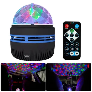 Star projektor lámpa USB tápellátású színes forgó varázslatos labda Könnyű autó hangulat lámpa bár Disco DJ KTV Party Színpadi fény