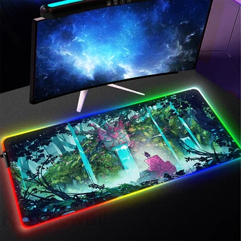 Számítógép RGB egérpad játékhoz tervezett LED egérpad Fekete-fehér billentyűzet Nagy színes egérszőnyeg Gamer asztali szőnyeg háttérvilágítással
