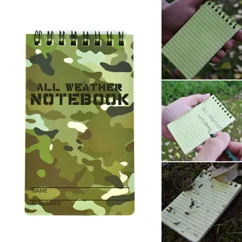 Taktikai vízálló notebook álcázó PVC borító Jegyzettömb Napi teendők listája Laza lapú tekercs Jegyzettömb írópapír esőben