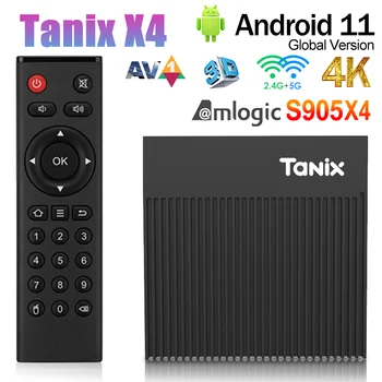 Tanix X4 TV doboz Android11 Amlogic S905X4 négymagos 4GB RAM 32GB 64GB ROM AV1 BT 2.4G 5G Wifi HDR Smart Media Player Set topbox