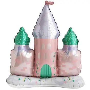Tartós babaváró ballon talppal újrafelhasználható fantázia kastély alakú gyermek party lufi party kellékek
