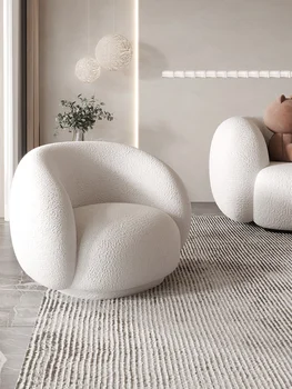 Testreszabott egyszerű egyszemélyes kanapé szék tervező luxus nappali erkély szabadidő szék otthon bárány kanapé ülő