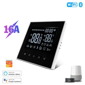  Tuya vezeték nélküli WiFi vízmelegítő termosztát LCD érintőképernyős kijelzővel Hangos távirányító panel Intelligens otthoni automatizálási készletek