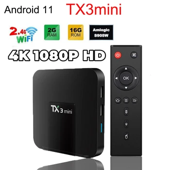 Tx3mini smart tv box android 11.0 HDR10 4K H. 265 Amlogic S905 WIFi set- top box multimédia