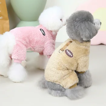 Téli kisállat kutya ruhák vastag gyapjú jumpsuit kis- és közepes kölyökkutyának Macska pizsama kabát Chihuahua ruhák Francia bulldog jelmez