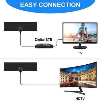 Többfunkciós DVB-T2 Mini Flat 1080P vékony antenna DigitalAmplifier HD TV vevő