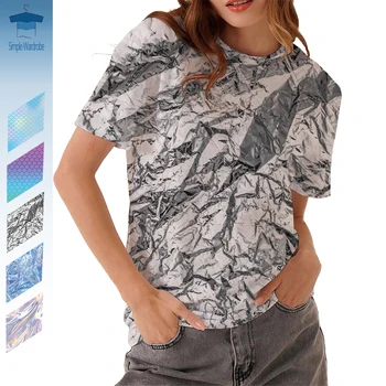 Uniszex kerek nyakú rövid ujjú túlméretezett póló Tinfoil Vakító fény színes grafika 3D nyomtatás Cool Funny Men Női ruházat