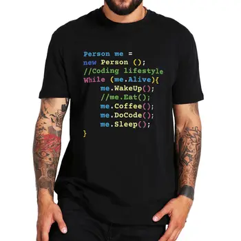 Vicces programozó póló JavaScript kódolás Számítógépes kód Geek ajándék rövid ujjú 100% pamut Unisex O-nyakú alkalmi póló EU méret