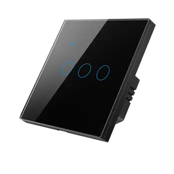 WiFi Smart Touch Switch 1/2/3 gang lámpakapcsoló fali gomb Az intelligens otthon az Alexa Home-on keresztül működik a Smart Life alkalmazással